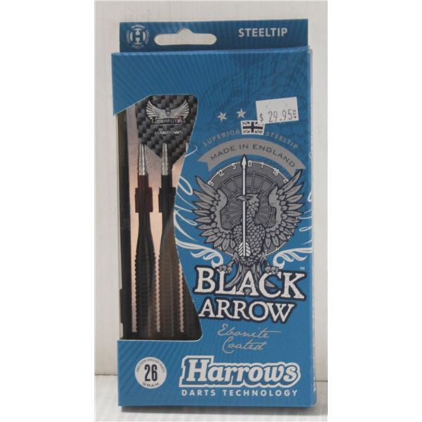 HARROWS BLACK ARROW 26 GRAM STEEL TIP DART SET