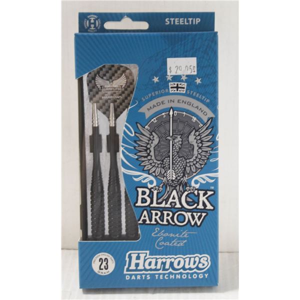 HARROWS BLACK ARROW 23 GRAM STEEL TIP DART SET