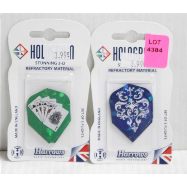 LOT OF 2- 3 PK HARROWS HOLOGRAM FLIGHTS- ASSORTED