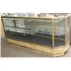 Image 1 : LARGE GLASS SHOWCASE DISPLAY/ CORNER CUT W/ 4 SHELVES- STORE FIXTURE 38"L X 77.5"W X 20"D