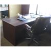Image 2 : FULL CONTENTS OF OFFICE #1-  L SHAPED DESK W/ MATCHING BACK CABINET W/ DRAWERS, OFFICE CHAIR & ACCES