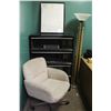 Image 2 : FULL CONTENTS OF OFFICE #4-  L SHAPED DESK W/ BACK CABINET W/ DRAWERS, FILE CABINETS, OFFICE & SITTI