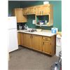 Image 1 : FULL CONTENTS OF STAFF ROOM KITCHEN- BLACK CABINET CUPBOARD CONTENTS, COOLER & MISC *EXCLUDING FRIDG