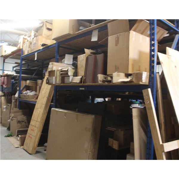 3 SECTIONS OF BLUE PALLET RACKING INCLUDING WOOD EACH SECTION IS 10FT X ...