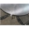 Image 2 : Round Glasstop Patio Table w/4 Black Metal Armchairs