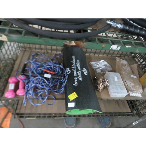 Ski Rope, Exercise Mat, Pocket Watch, Fishing Reel