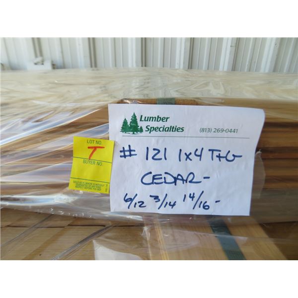 1" x 4" Tongue & Groove Cedar 6/12, 3/14, 14/16