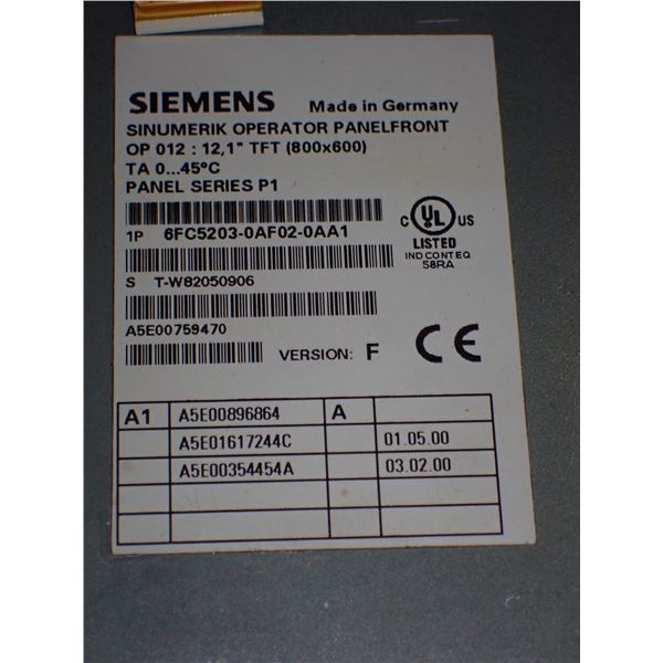 (5) Siemens # 1P 6FC5203-0AF02-0AA1 Screens