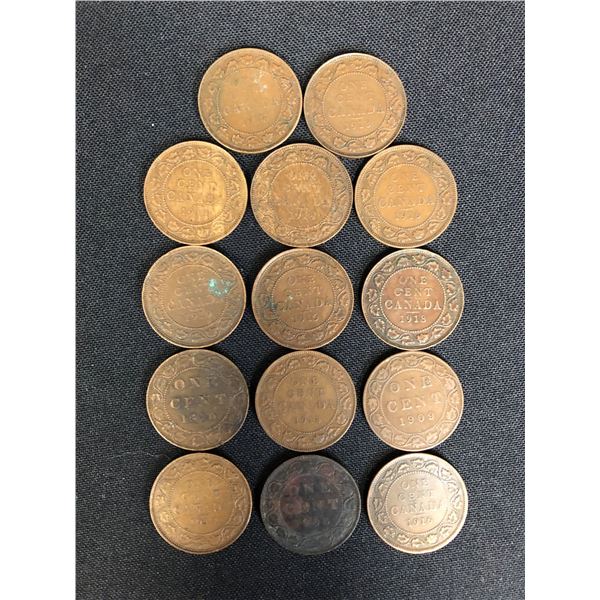 BRITISH 1900'S HALF PENNY LOT