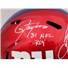 Image 2 : Lawrence Taylor & Saquon Barkley Autographed NY Giants Red Full Size Authentic Speed Helmet Beckett
