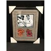 Image 1 : WILLIE MAYS AND STAN MUSIAL DUAL SIGNED 16 X 20 CUSTOM FRAMED DISPLAY (GFA COA)