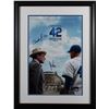 Image 1 : CHADWICK BOSEMAN AND HARRISON FORD SIGNED 42 MOVIE POSTER FRAMED (PSA COA)
