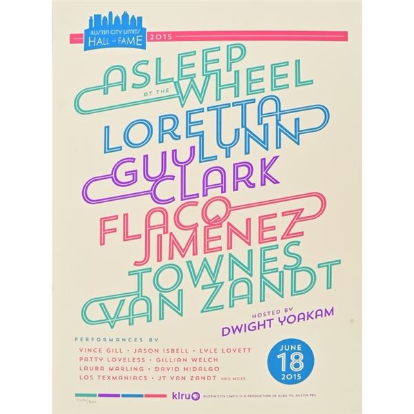 2015 ACL Hall Of Fame Poster Asleep At The Wheel