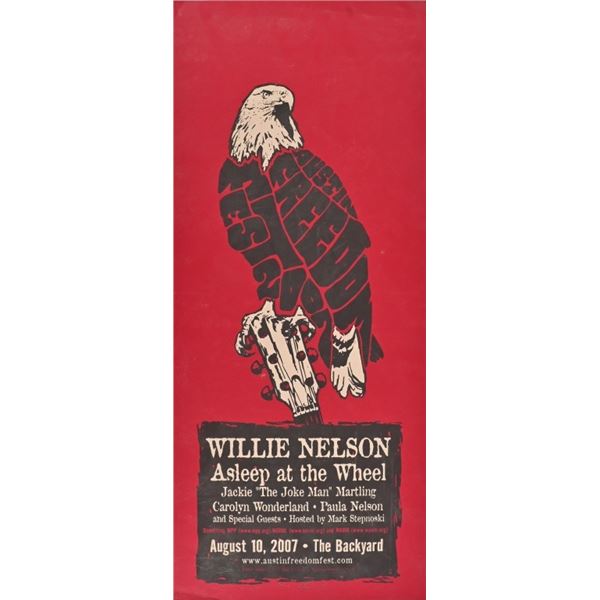 2007 Austin Freedom Fest Poster Willie Nelson AATW