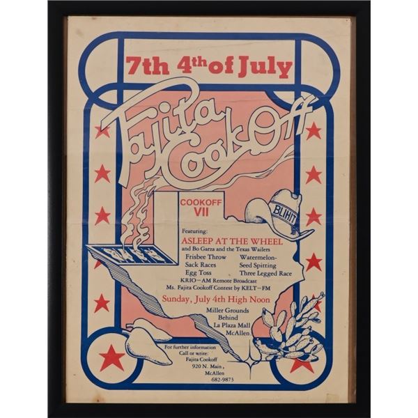 Asleep At The Wheel July 4 Fajita Cook-Off Poster
