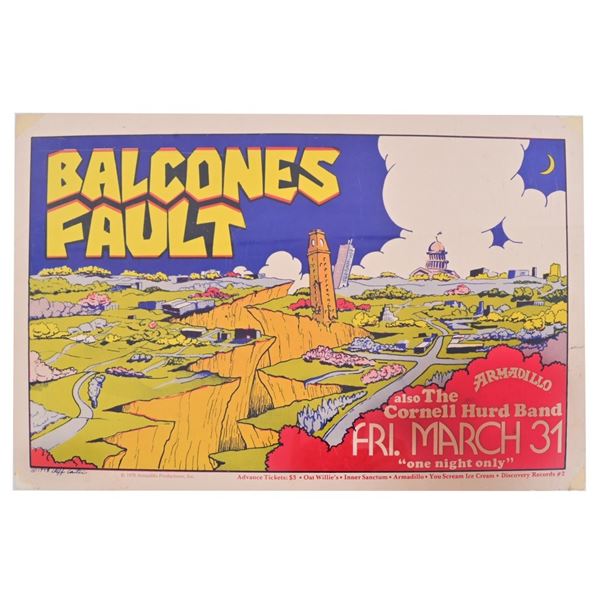 Armadillo World HQ Balcones Fault Poster 1978
