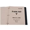 Image 1 : Original 1992 Farm Aid V Script Book Willie Nelson