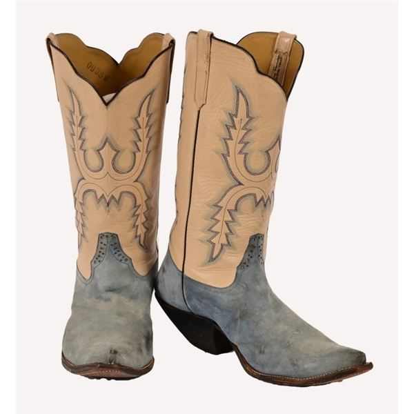 Ray Benson's Blue Suede Custom Rio's Cowboy Boots