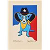 Image 1 : George Rodrigue Blue Dog Texas Ranger Lithograph