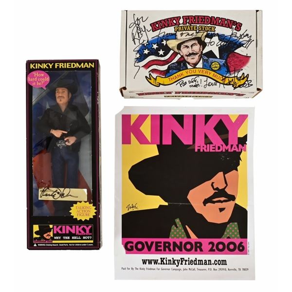 Kinky Friedman Autographed Doll, Salsa & Poster