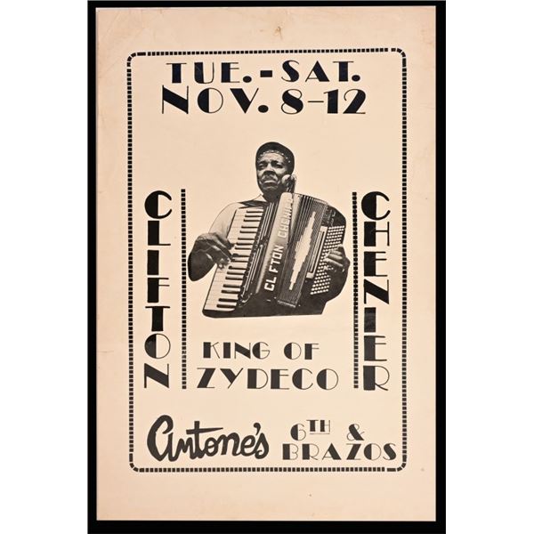 Clifton Chenier Concert Poster At Antone's