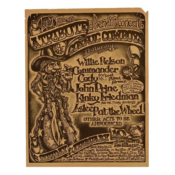 Willie, Commander, John Prine, Kinky ATTW Handbill