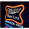 Image 3 : Miller High Life Beer Cervza Fria Neon Sign