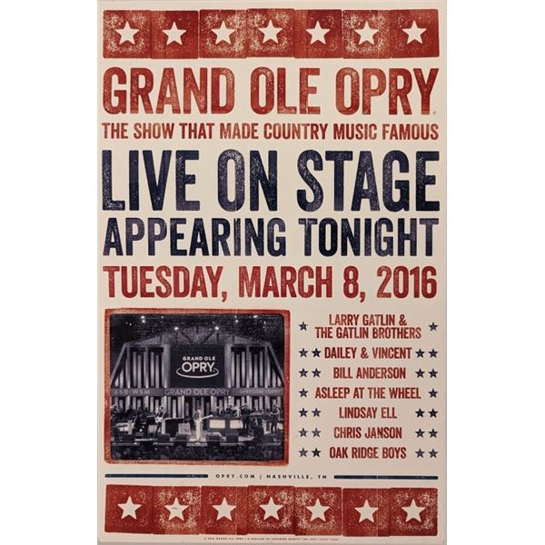 Asleep At The Wheel Grand Ole Opry Concert Poster