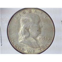 1951-S Franklin Half Dollar