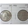 Image 1 : 1991 And 1992-D Washington Quarters (Choice BU)
