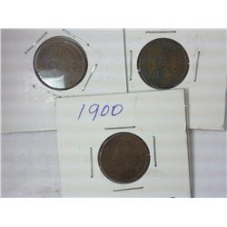 1900, 1902 And 1904 Indian Head Cents