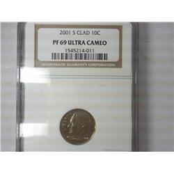 2001-S Roosevelt Dime NGC PF69 Ultra Cameo