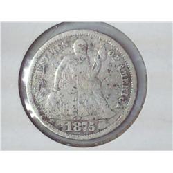 1875 Seated Liberty Dime