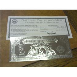 1899 Two Dollar Silver Certificate