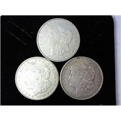 1921-P, 1921-D And 1921-S Morgan Silver Dollars