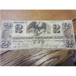 1861 Merchants And Mechanics Bank Wheeling VA