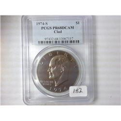 1974-S Ike Dollar PCGS PR69DCAM (Toned)