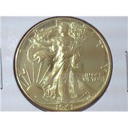 1941 Gold Plated Walking Liberty Half Dollar