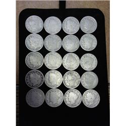 20 Assorted Liberty "V" Nickels