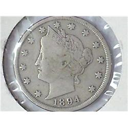 1894 Liberty "V" Nickel (VG+)