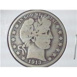 1913-S Barber Half Dollar