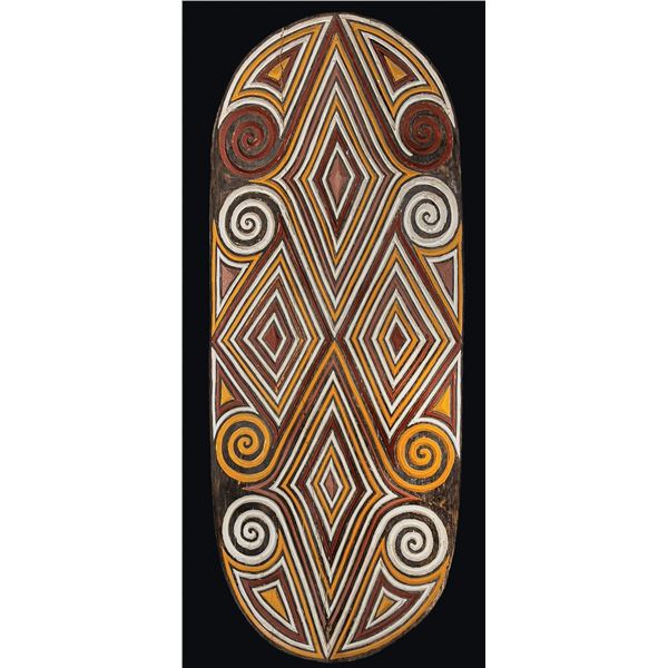 POLYNESIAN TRIBAL WAR SHIELD WALL SAMPLE CARVING.