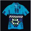 Image 1 : MOD HAWAIIAN TIKI GLYPH BARKCLOTH MEN'S LANAI SHIRT.