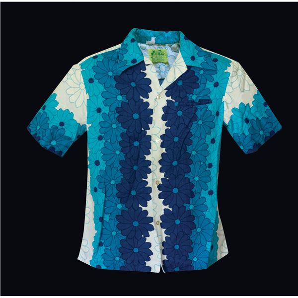 MOD UI-MAIKAI LABEL BLUE FLORAL LANAI SHIRT.