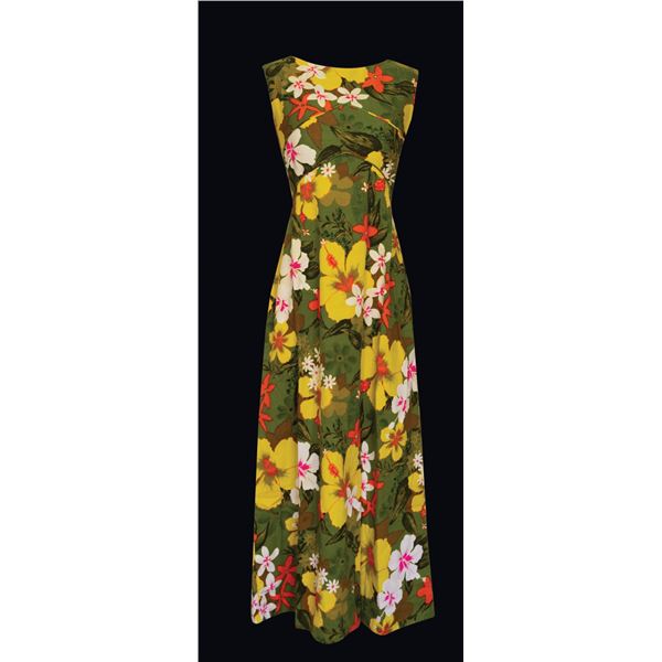 MOD TROPICAL FLOWER MOTIF LANAI DRESS.