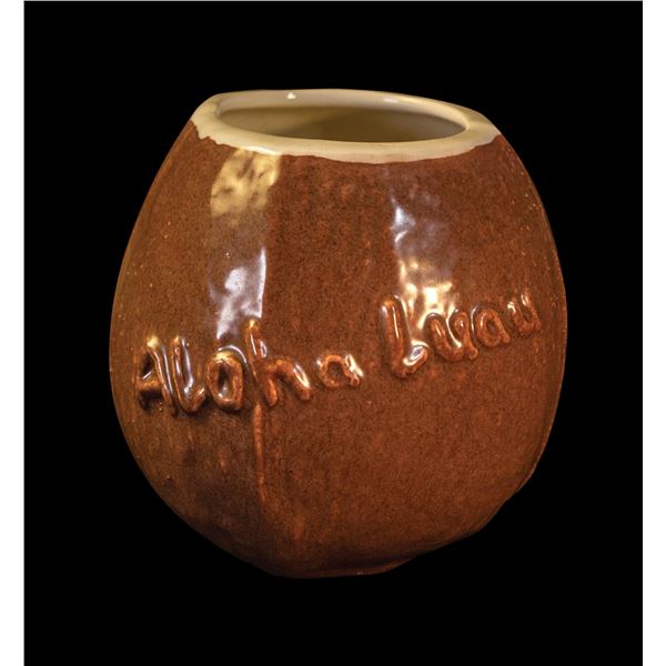 "ALOHA LUAU" COCONUT MUG.