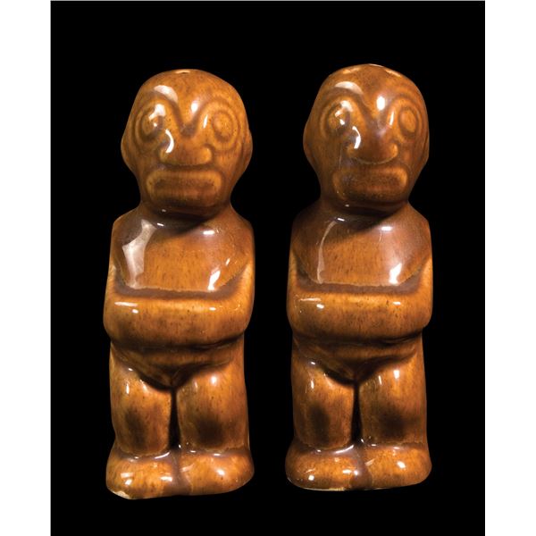 PAIR OF TIKI SALT & PEPPER SHAKERS.