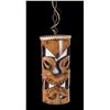 Image 1 : ORCHIDS of HAWAII - BAMBOO TIKI FACE CYLINDER LAMP.