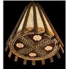 Image 1 : #2347 "RATTAN FRAME LIGHT" OA LAMP with TAPA BOTTOM.