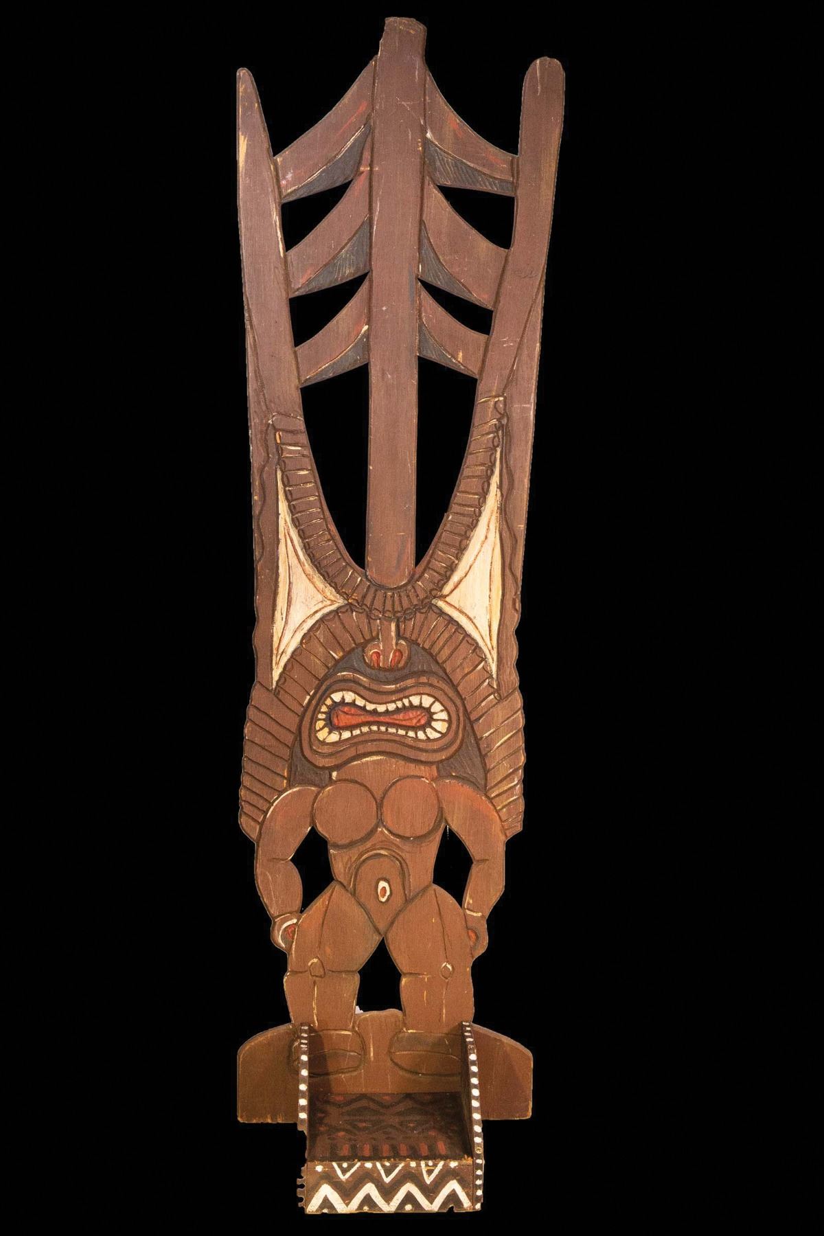 Lono LARGE HAWAIIAN LONO GOD TIKI PHOTO-OP FLAT LUAU DECOR PANEL.